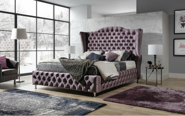 Black Bed Chesterfield Upholstery Double bed Luxury Bedroom Design Beds