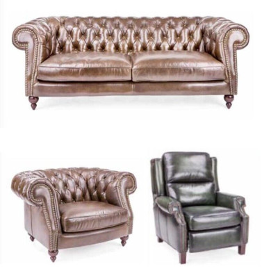 Chesterfield 3+2+1 Seater Sofa set Sofa Couch Upholstery Suite Leather sofa new