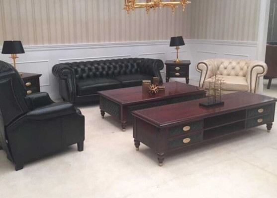 Chesterfield 3+2+1 Seater Sofa set Sofa Couch Upholstery Suite Leather sofa new