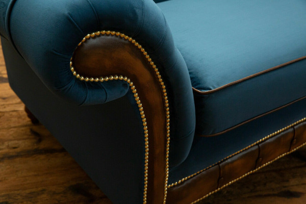 Blue e Chesterfield Fabric Sofa Couch Couches Sofa Seat Sofas Upholstery Textile new