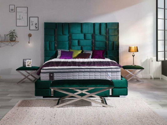 Upholstered bed Double bed Designer Bed Marriage bed Bedroom Velvet bed Fabric Beds