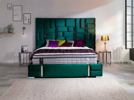 Upholstered bed Double bed Designer Bed Marriage bed Bedroom Velvet bed Fabric Beds