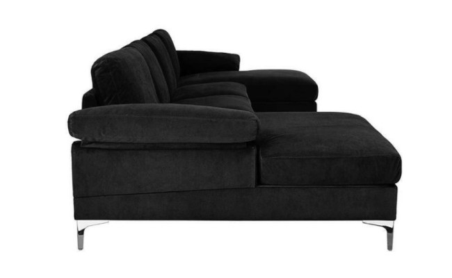 Green U-shape Corner sofa Living landscape Couch Corner suite Design