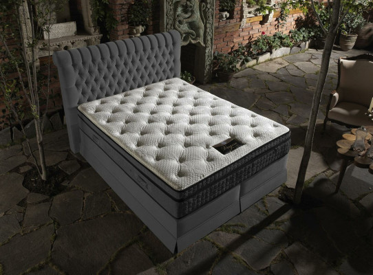 Double bed Velvet Beds Upholstery Bedroom Marriage box spring bed