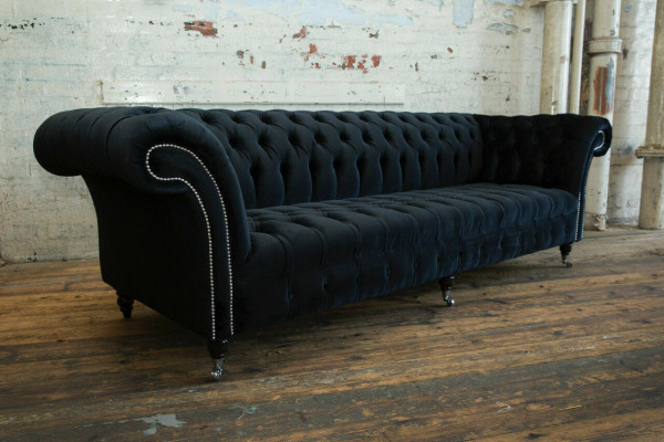 Black Modern Four Seater Luxury 4-Seater Living room Sofa