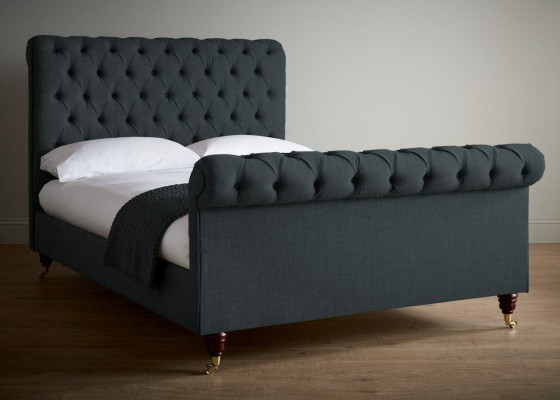 Chesterfield Design Upholstery English Double bed Black 140/160/180x200 Beds