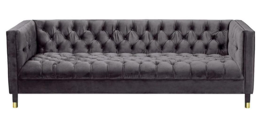 Anthracite Chesterfield Sofa Creative Furniture 4-Seater Sofas Textile Couches