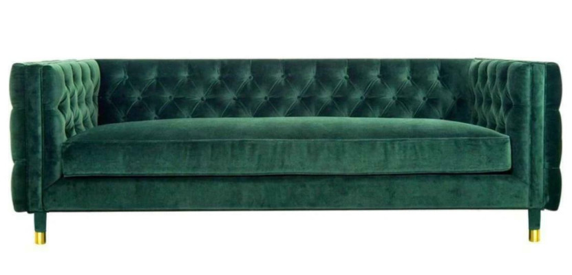 Chesterfield 4-Seater Sofa Luxury Design Furniture Textile Fabric Couches Green Sofas