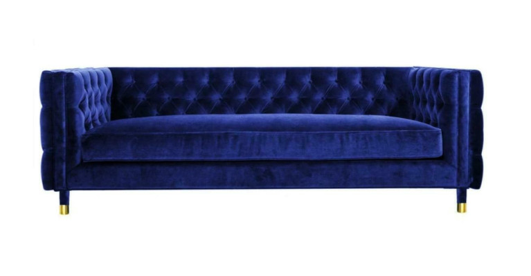 Blue's Sofa Chesterfield Big Designer 4-Seater new Textile Fabric Couches
