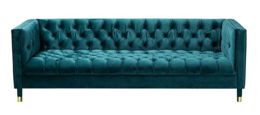 Chesterfield Sofa Blue e Sofas Textile Fabric Couches Furniture 4-Seater