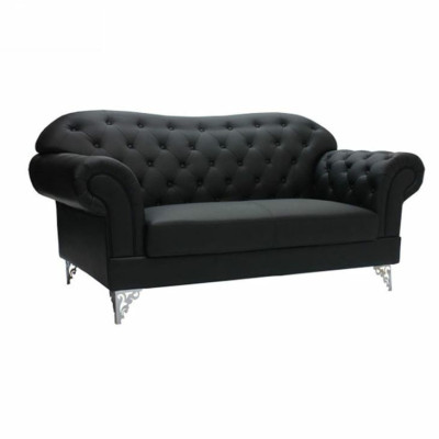 Black Chesterfield Couch Modern Three Seater Stylish 3 Seater