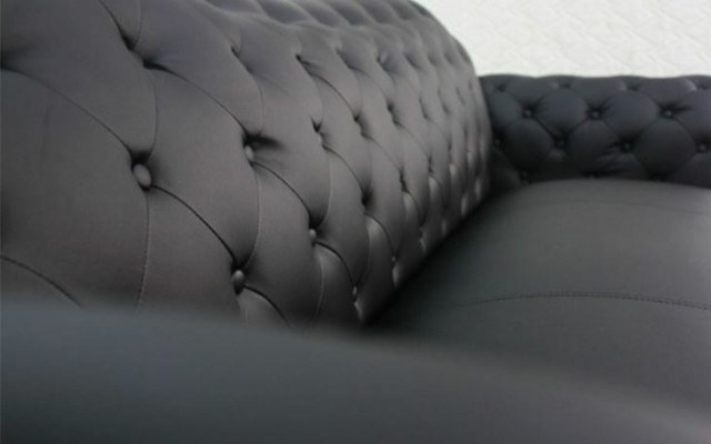 Black Chesterfield Couch Modern Three Seater Stylish 3 Seater