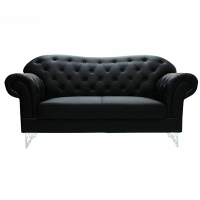 Black Chesterfield Couch Modern Three Seater Stylish 3 Seater