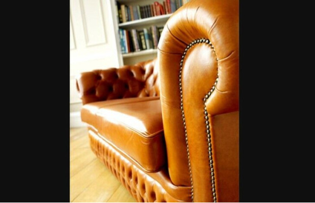 Chesterfield Sofa Couch Upholstery Fabric Leather Couches Brown Suite 3 Seater