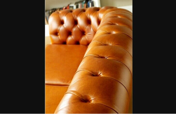 Chesterfield Sofa Couch Upholstery Fabric Leather Couches Brown Suite 3 Seater