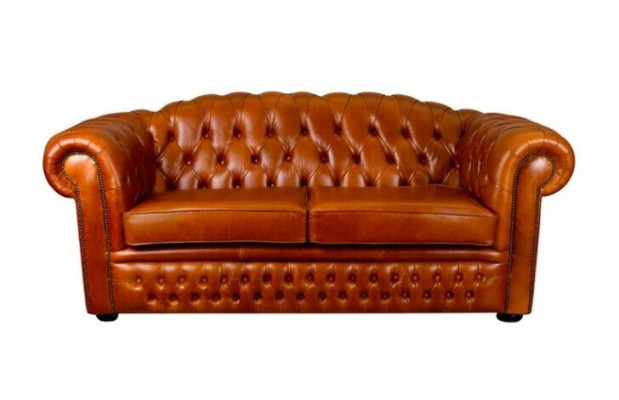 Chesterfield Sofa Couch Upholstery Fabric Leather Couches Brown Suite 3 Seater