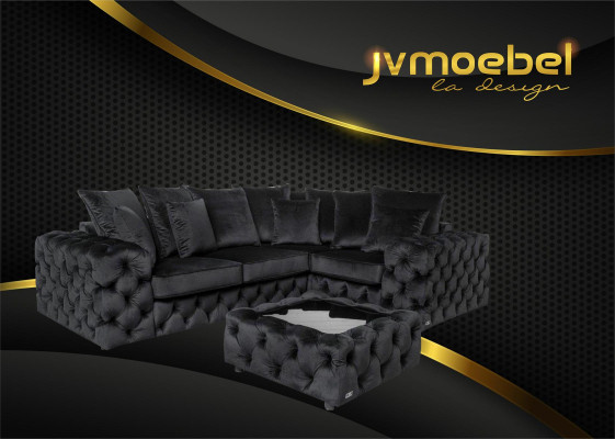 Chesterfield Corner sofa Corner sofa Upholstery Corner Suite Couches Sofa Couch Velvet new