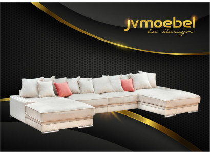 Luxury Textile Modern Design Corner sofa in U-shape Living landscape upholstered corner new