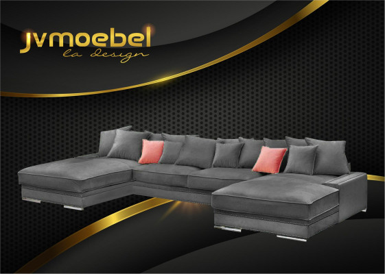 Luxury Textile Modern Design Corner sofa in U-shape Living landscape upholstered corner new