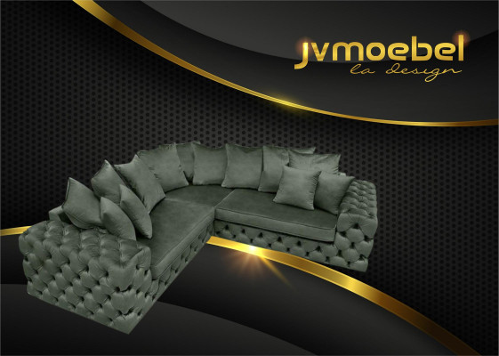 Living landscape L-shape Corner sofa Couch Design Upholstery Textile Suite Sofa Corner new