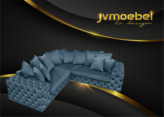 Living landscape L-shape Corner sofa Couch Design Upholstery Textile Suite Sofa Corner new
