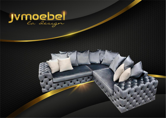 Living landscape L-shape Corner sofa Couch Design Upholstery Textile Suite Sofa Corner new