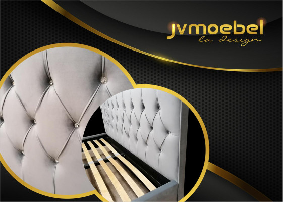 Chesterfield Textile Bed Upholstery Design 140x200 Double bed Beds Bed frame