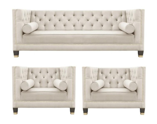 Sofa set couch velvet upholstery couches 3 pieces. set Sets Living room