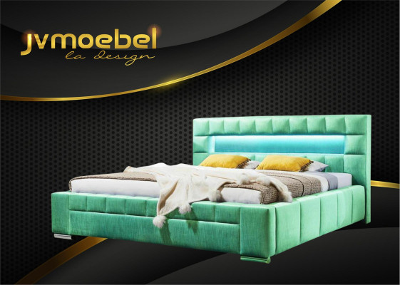Bed including LED lighting Bedroom Design Furniture Modern Beds Luxury Double