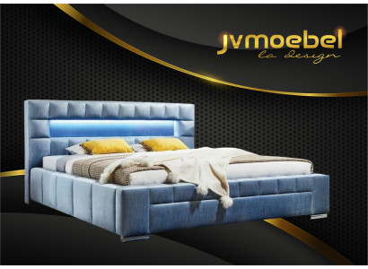 Luxury Box Spring Bed Fabric Hotel Blue e Beds Bedroom Furniture Design Double