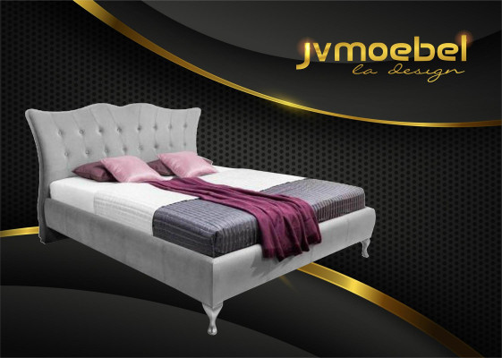 Classic Bedroom Beds Textile Bed Fabric Chesterfield 140x200 Double bed