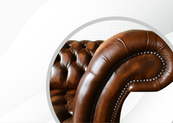 Design Chesterfield Sofa 2 Seater Brown Couch Upholstery Sofas Living room Sofa new