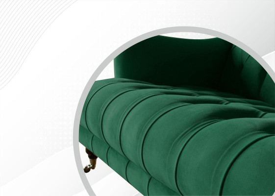 Chesterfield Armchair Couch Upholstery Sofa Couches 1.5 Seater Single Seater Green Textile