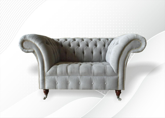 Chesterfield Armchair Couch Upholstery Sofa Textile Couches 1.5 Seater Single Seater