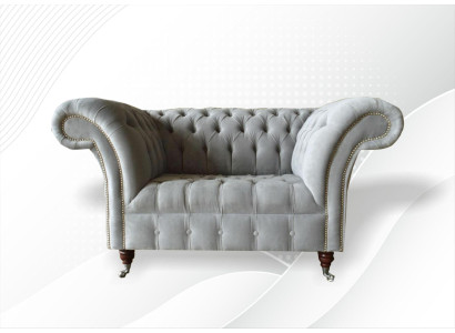 Chesterfield Armchair Couch Upholstery Sofa Textile Couches 1.5 Seater Single Seater