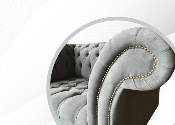 Chesterfield Armchair Couch Upholstery Sofa Textile Couches 1.5 Seater Single Seater