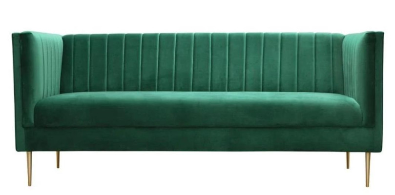 Luxury Green Chesterfield Three Seater Upholstery Furniture Hotel Living room Practice Velvet