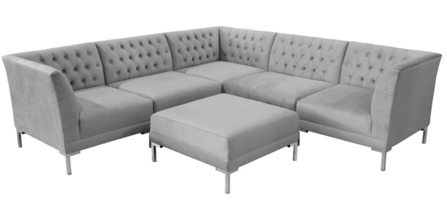 Gray Chesterfield Sofas Luxury Furniture new Corner sofa Stool Gray Big Textill Fabric