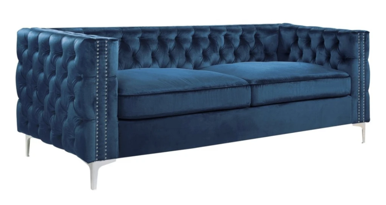 Blue e Living room velvet couch sofa Upholstery couches three-seater luxury Furniture Fabric