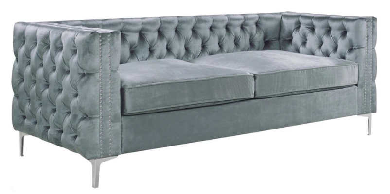 Turquoise chesterfield couch luxury velvet fabric couch sofa set buttons upholstery new
