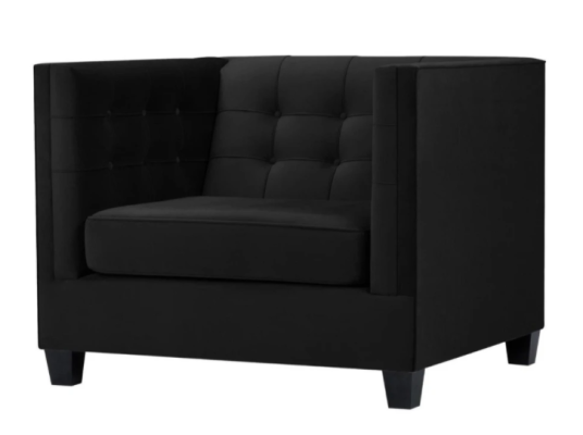 Chesterfield Armchair Creative Furniture Textile Fabric Black new Living room