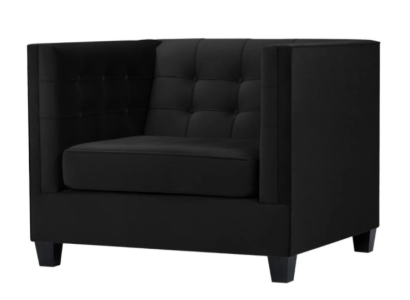 Chesterfield Armchair Creative Furniture Textile Fabric Black new Living room