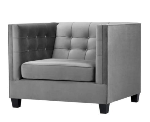 Armchair Chesterfield Textile Fabric Gray new Living room Modern Creative