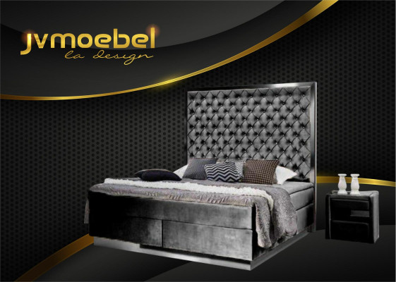 Box spring bed Bed 2x Bedside table 3 pcs. Bedroom Set Furniture Luxury Beds new