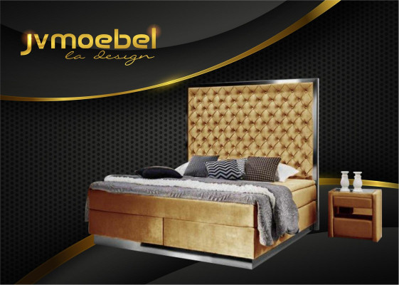 Box spring bed Bed 2x Bedside table 3 pcs. Bedroom Set Furniture Luxury Beds new