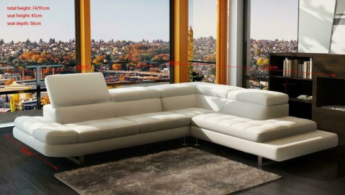 Modern corner sofa leather sofa L-shape upholstery designer corner suite
