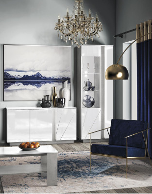 Living room furniture Set Design Sideboard Coffee table Chest of drawers Display case 3pcs