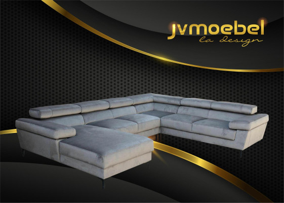 Corner sofa U-shape Living landscape Upholstered corner Textile Corner suite Sofas Couches new