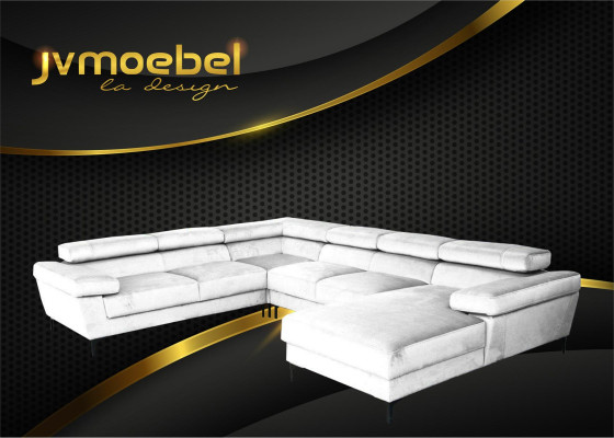 Corner sofa U-shape Living landscape Upholstered corner Textile Corner suite Sofas Couches new