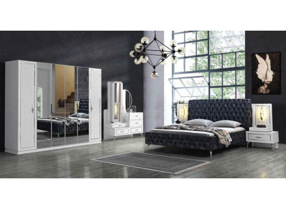 Bedroom Bed Bedside table Chest of drawers Mirror Wardrobe Chesterfield 5pcs.